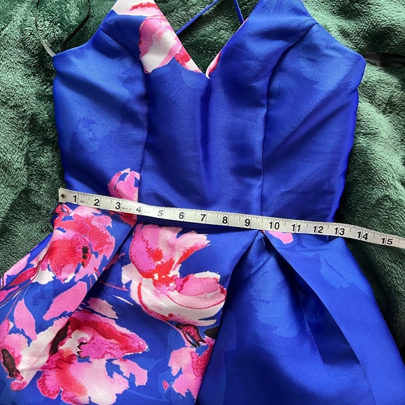 by & by blue and pink floral gown - Picture 3 of 3